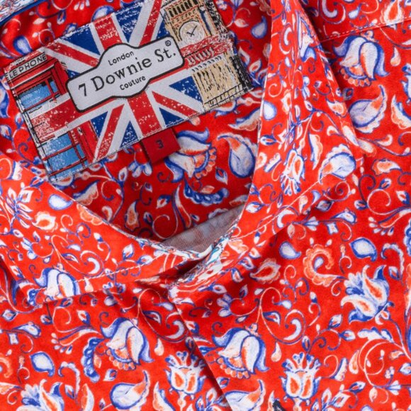 7 Downie St NWT Orange Short Sleeve Shirt - Picture 2 of 2